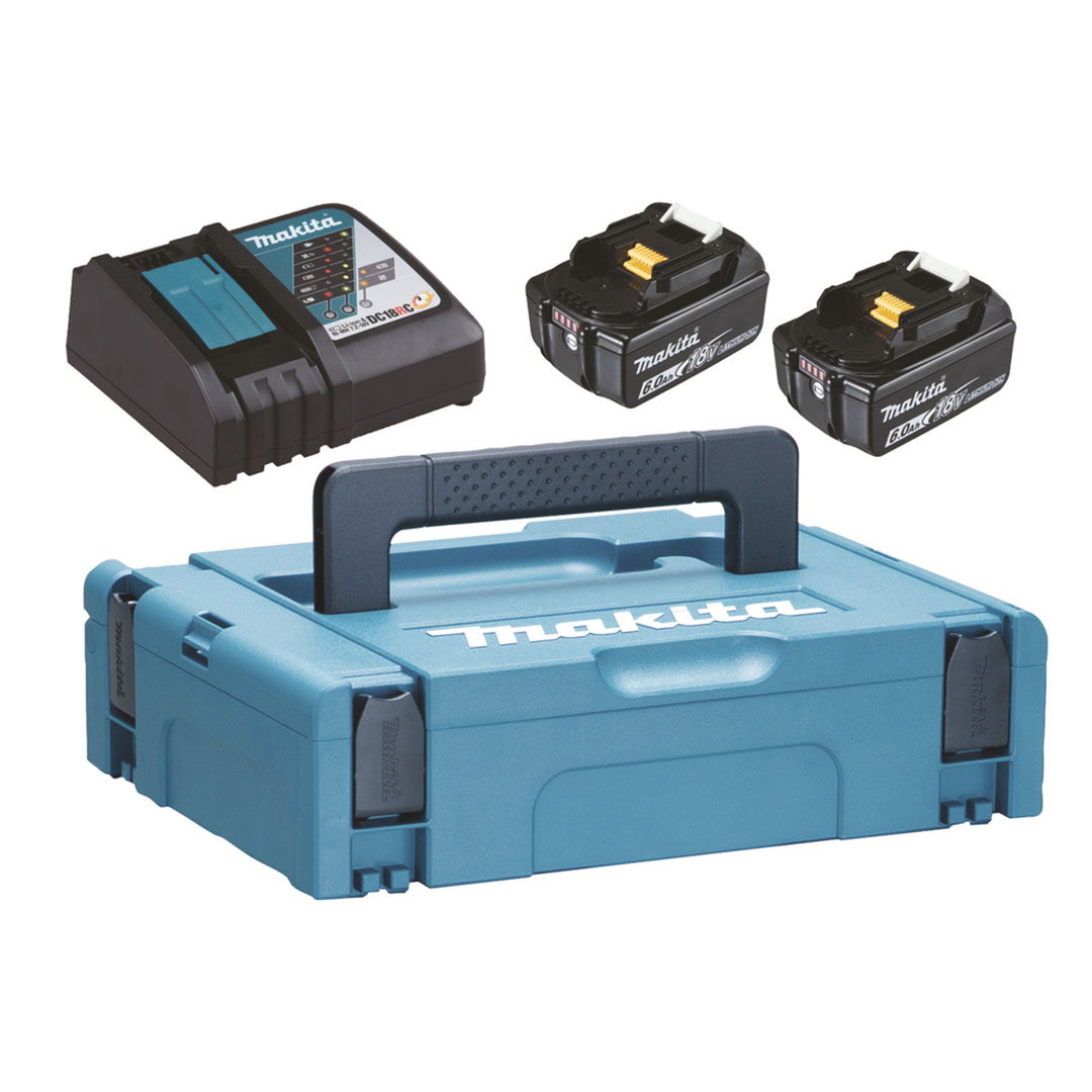 4-MAKITA KIT FUENTE ALIMENTACION 6.0AH (BL1860BX2+DC18RC) - HERRAMIENTAS ELECTRICAS Estándar